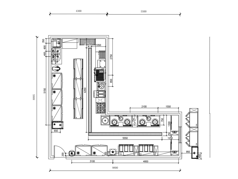 One-stop kitchen drawing designed by Chefmax