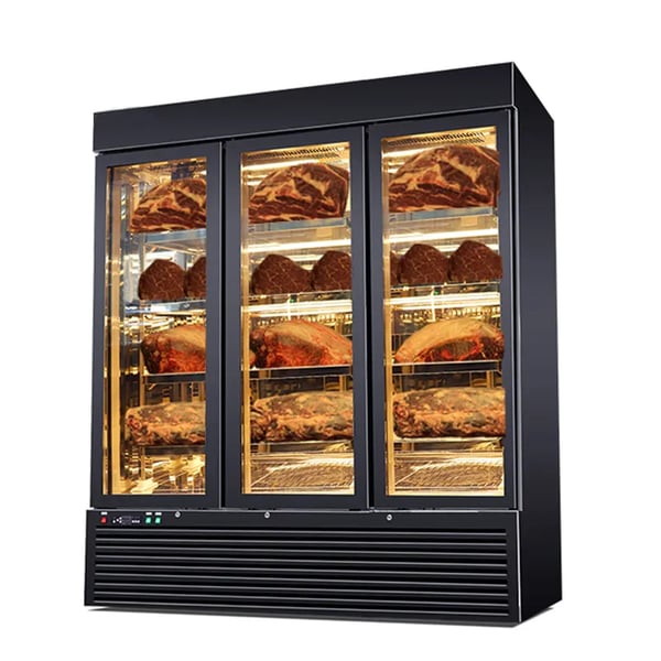 3 door dry age refrigerator