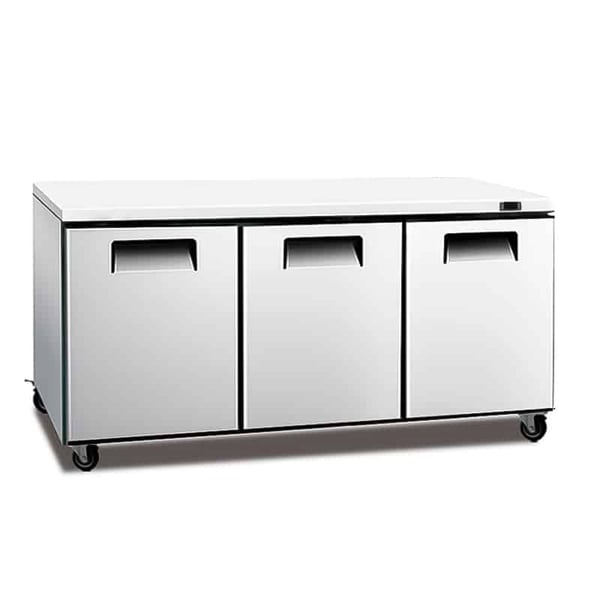 3 Door commercial countertop cooler