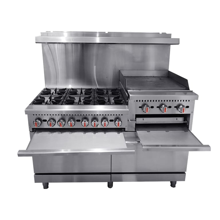 6 Burner Gas Range grill and Salamander CM-HFSO-60-GS24