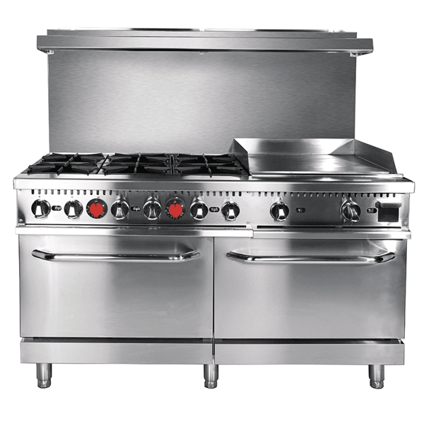 6 burner gas range and commercial grill CM-HFSO-60-G24