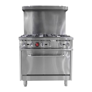Bếp gas thương mại Trung Quốc 6 đầu đốt với lò nướng CM-HFSO-36