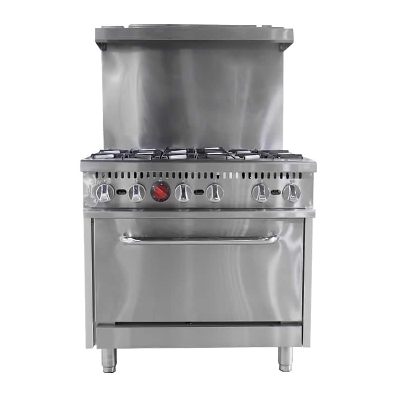China commercial gas range 6 burner with oven CM-HFSO-36
