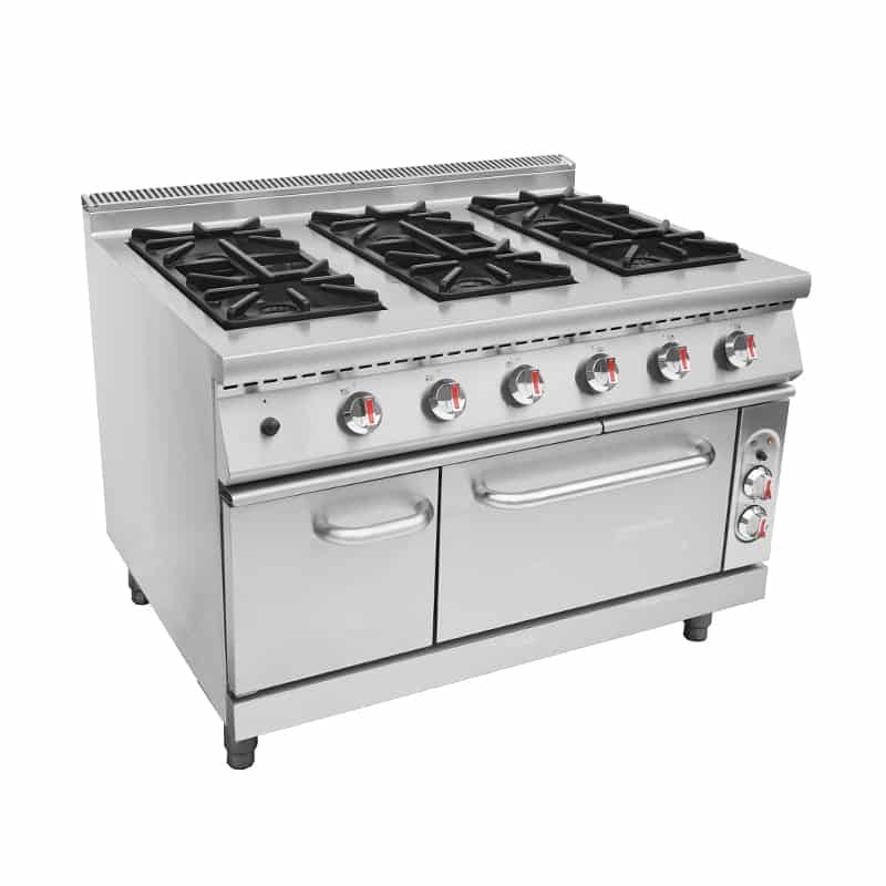 Cuisinière à gaz de cuisine commerciale à 6 brûleurs 9G-TQ-6