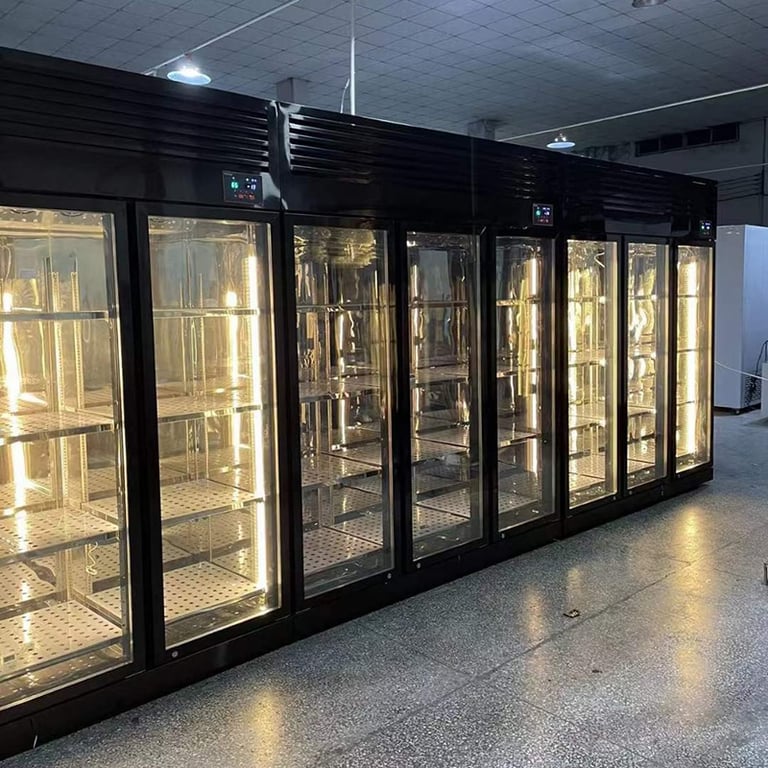 Resfriadores de barras comerciais com portas de vidro