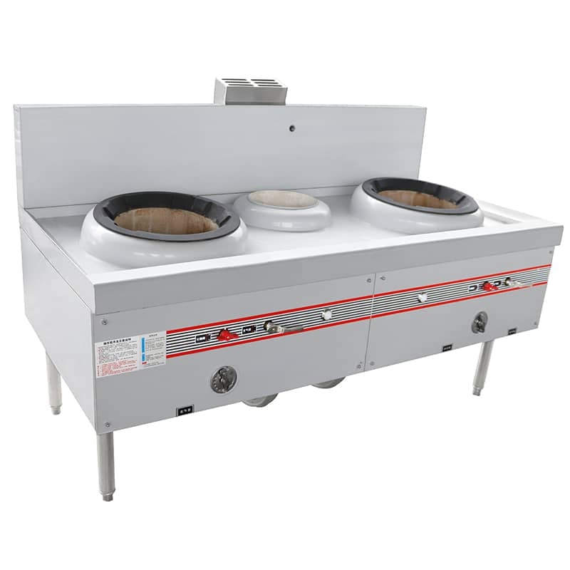 Commercial double wok range CM-2C1W-002-1