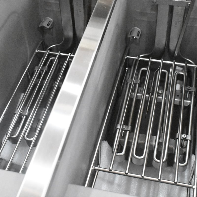 Double tank fryer stainless steel heat pipe