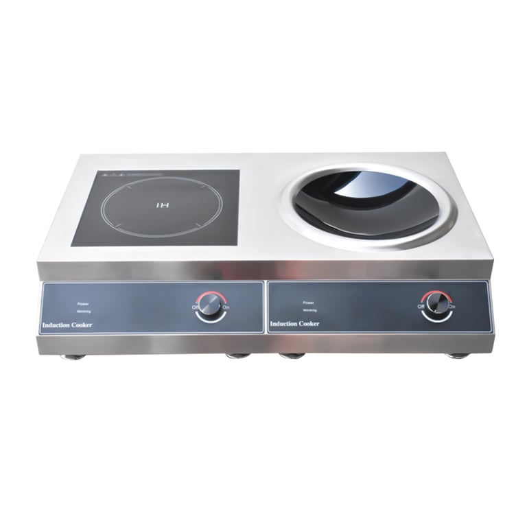 Best Commercial Induction Range CM-HJ-5000P+5000A Flat and Concave  Induction Cooker Chefmax