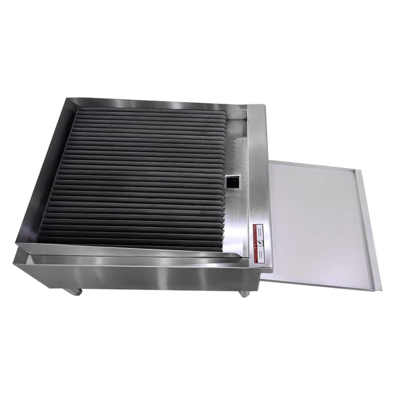 Removable oil collection tray for commercial grill