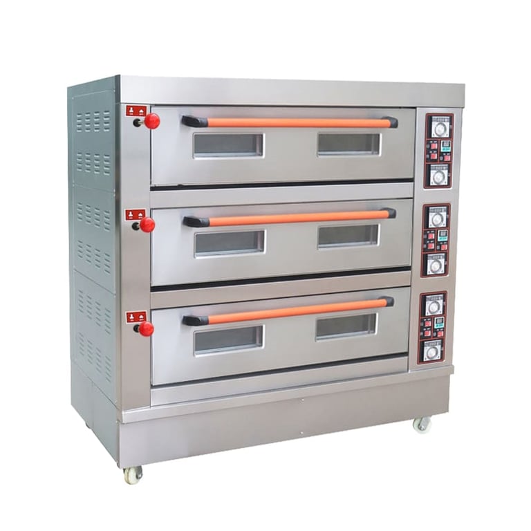 3 Deck Gas Commercial Bread Ovens CM-RQHX-3B Kitchen Baking Oven with 9  Tray Chefmax