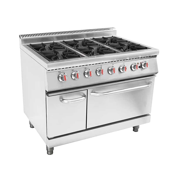 cuisinière à gaz commerciale à 6 brûleurs et 2 fours 7G-TQ-6