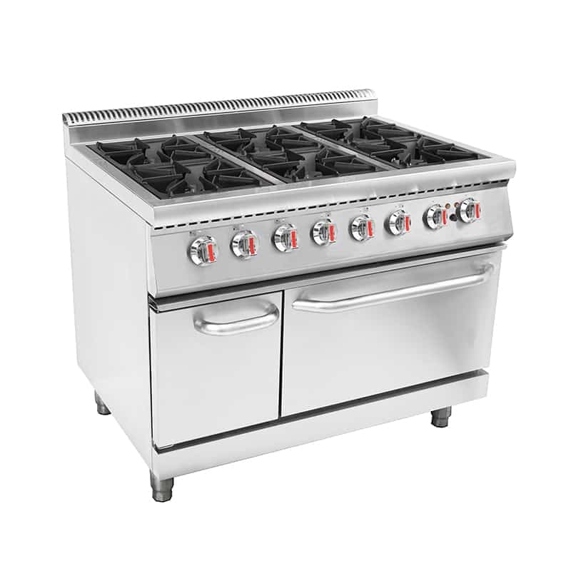 6 Burner Gas Stove with Double Oven CM-7G-TQ-6 Restaurant Cooking Stove  Chefmax