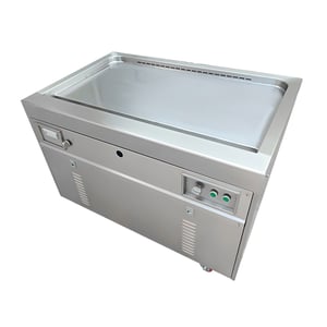 Parrilla comercial de superficie plana con quemadores