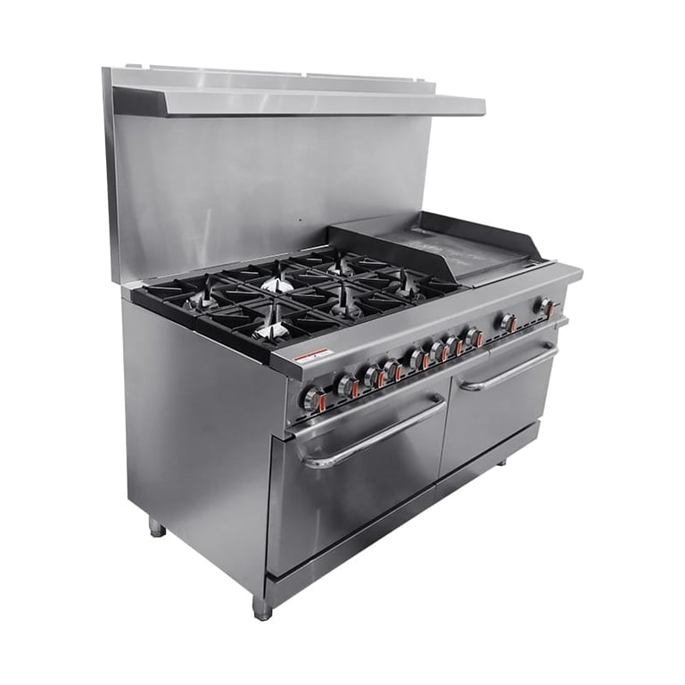 commercial gas range 6 burner and oven combi stove CM-HFSO-60-G24