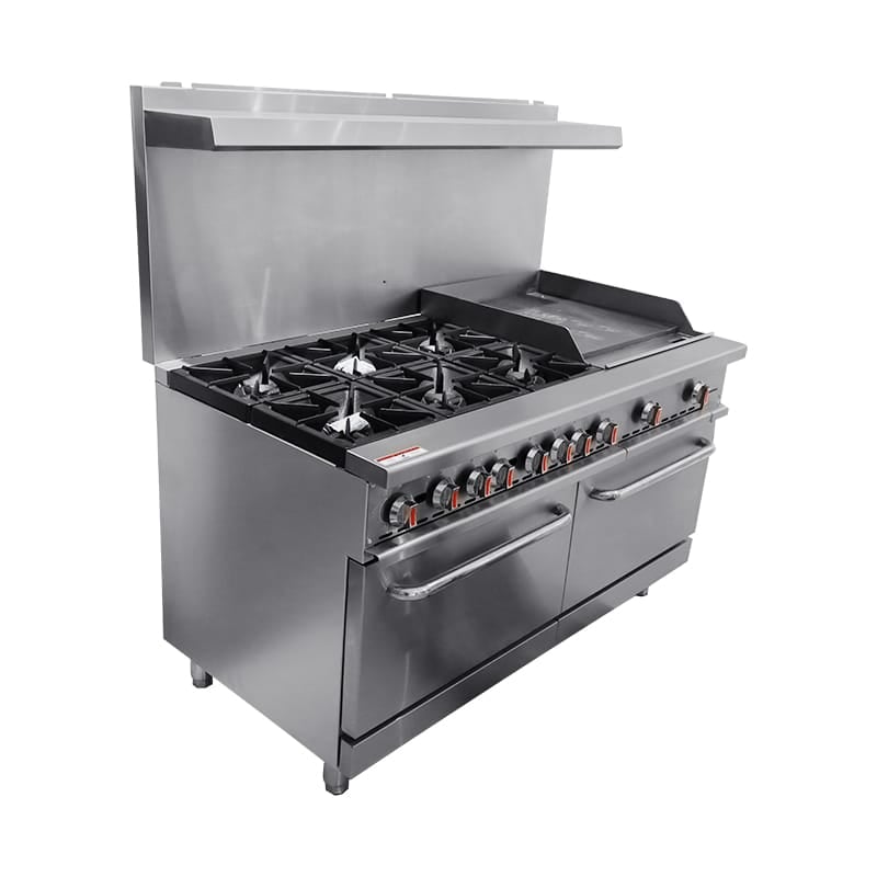 cuisinière à gaz professionnelle 6 brûleurs et four combiné cuisinière CM-HFSO-60-G24