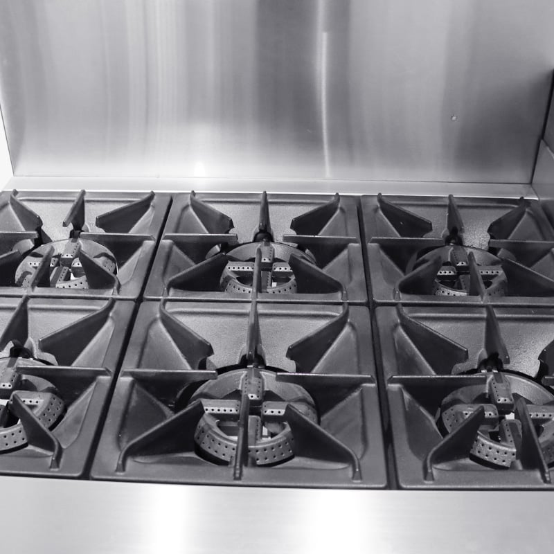 commercial gas range 6 burner