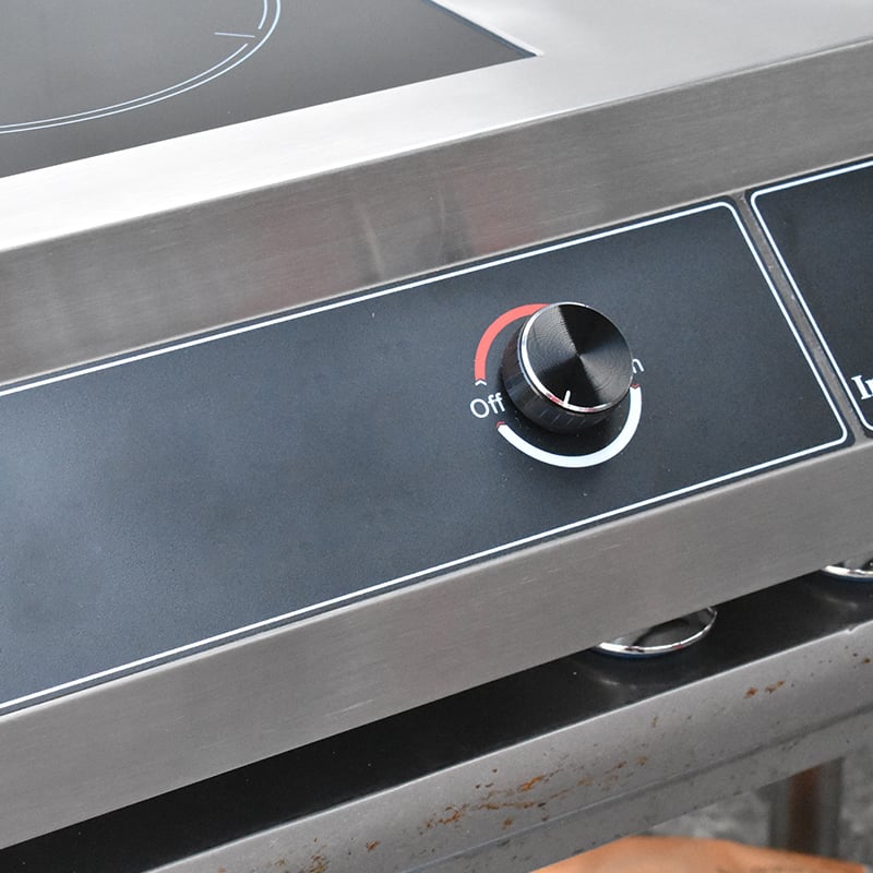 commercial kitchen induction cooktop knob control