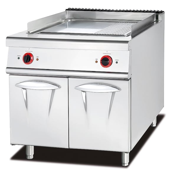 parrilla superior plana de acero inoxidable comercial CM-EG-886C