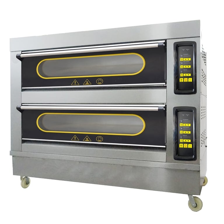 Forno elettrico per pizza in acciaio inox, per pizza, cottura a pizza,  regolazione indipendente della temperatura, funzione timer, per pane e  prodotti