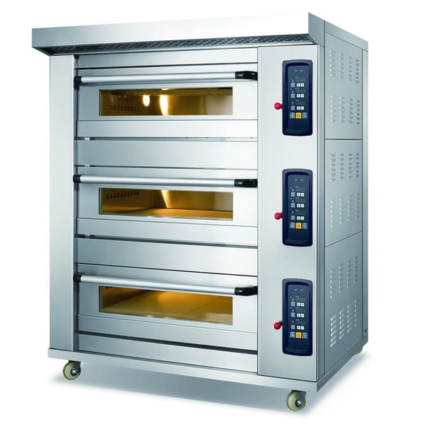 forno a gás comercial de 3 decks e 6 bandejas para computador CM-LKO-36