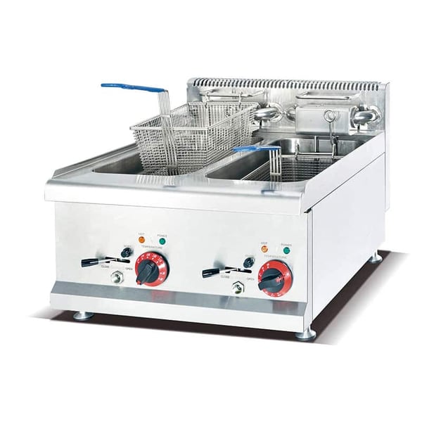 friteuse de comptoir professionnelle 2 cuves DF-685