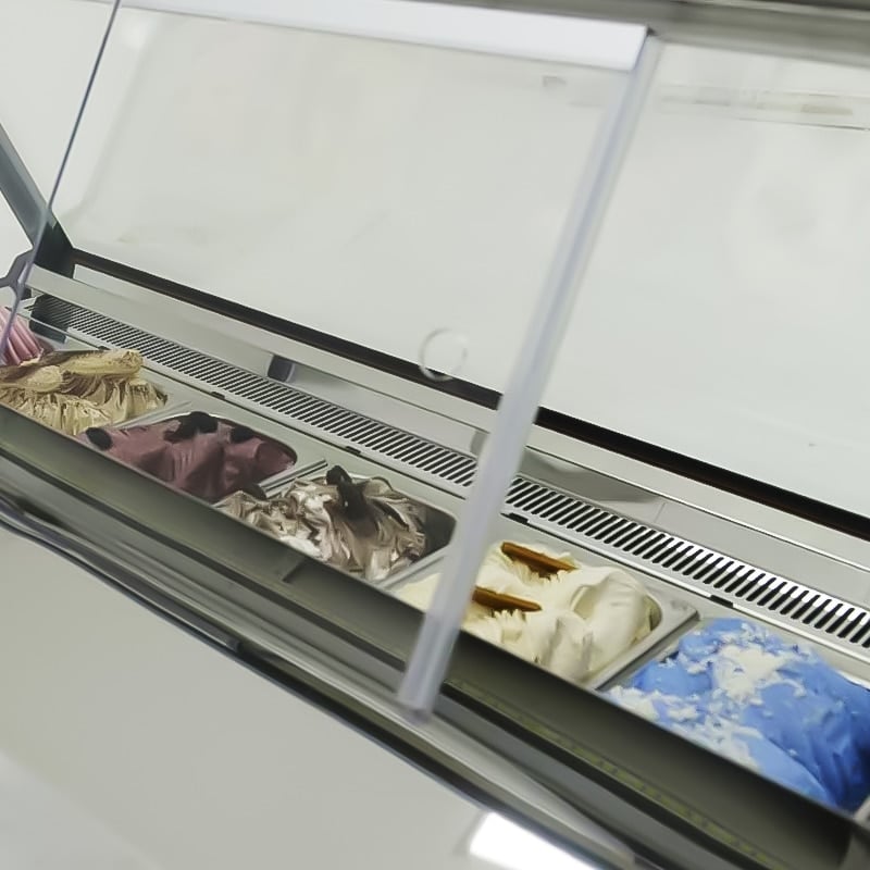 gelato ice cream display freezer