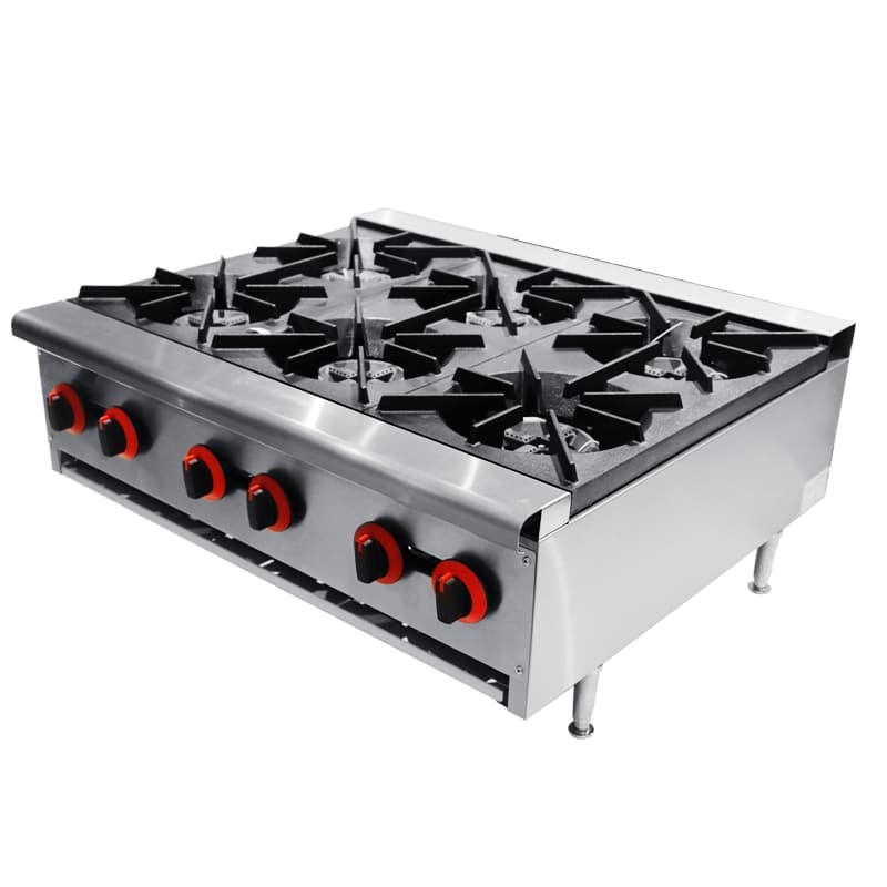 Cuisinière à gaz de comptoir robuste à 6 brûleurs CM-HS-6