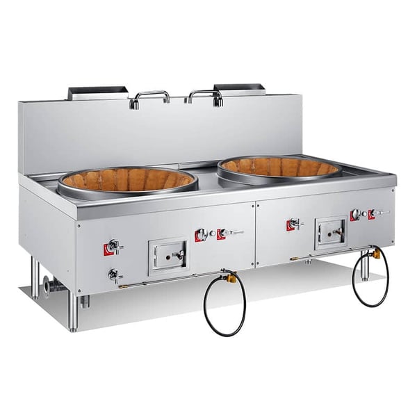 grande cucina a gas doppio fuoco CM-CW-L2-B