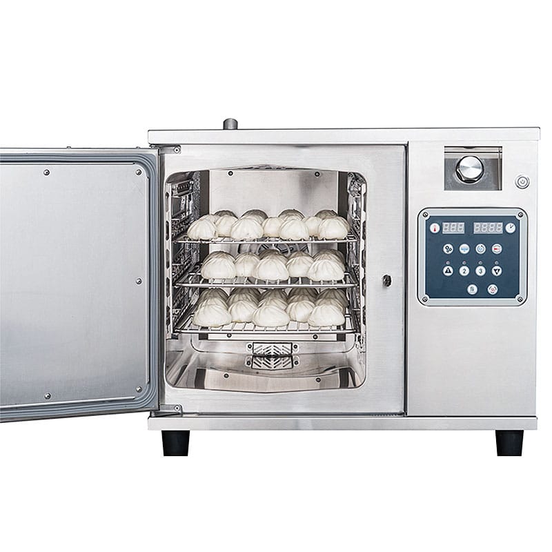 Vaporera comercial de 4 bandejas