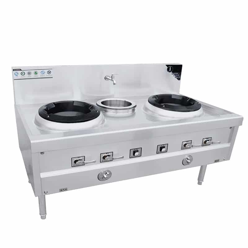 Chinese Gas Range 2 Burner CM-SS1-C2W1 Gas Ranges with Wok Burner  Commercial Chefmax