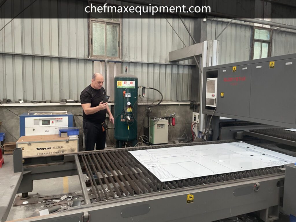 Customer at Chefmax dishwasher factory